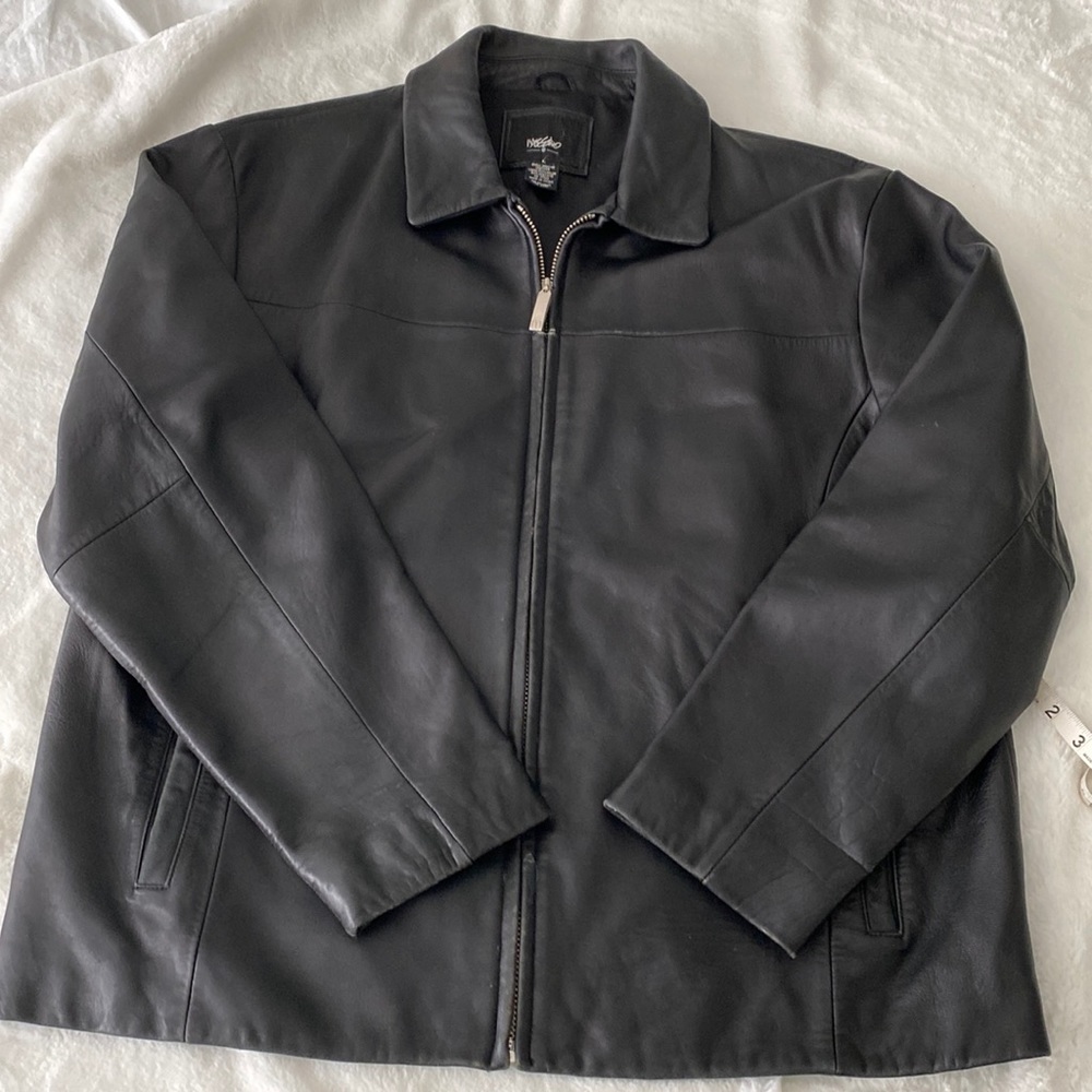 Men’s vintage Mossimo Genuine Black Leather Jacket L
